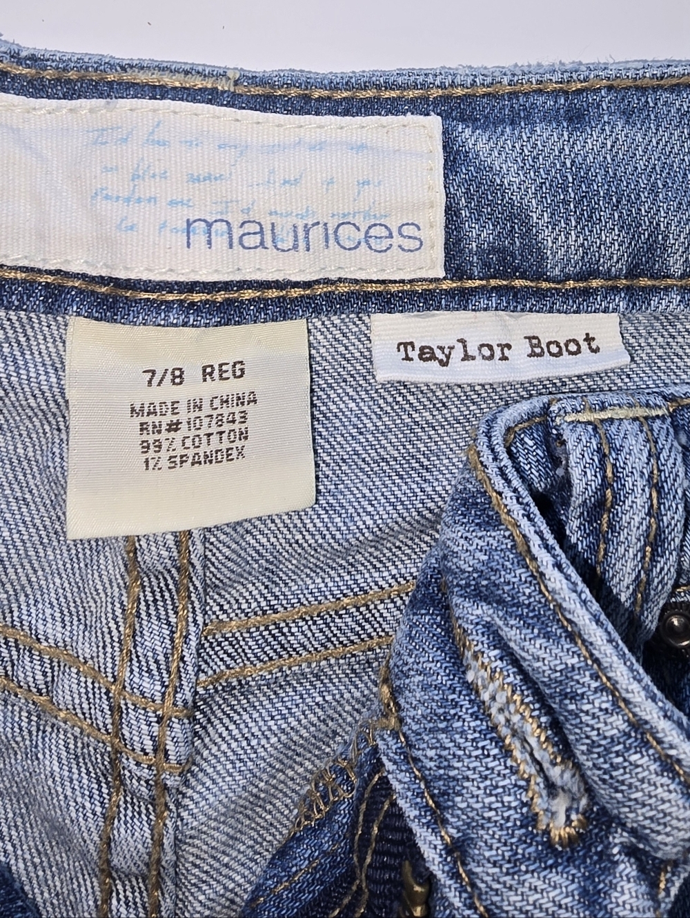 Maurice's Taylor Boot Cut Light Wash Jeans Size 7/8 Regular - Picture 2 of 8